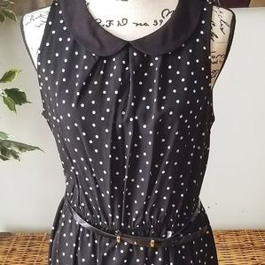 Women's Black and White Polka Dot Dress NWT